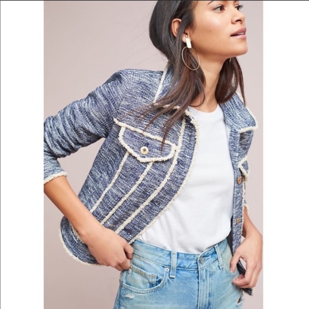 Anthropologie Ett:twa Tweed Trucker Jacket M